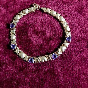 10K Gold Bracelet with Amethysts - Free Shipping - 50% Discount